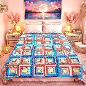 Artisan Sunset quilt vibe w cottacore granny prairie cabin vibe